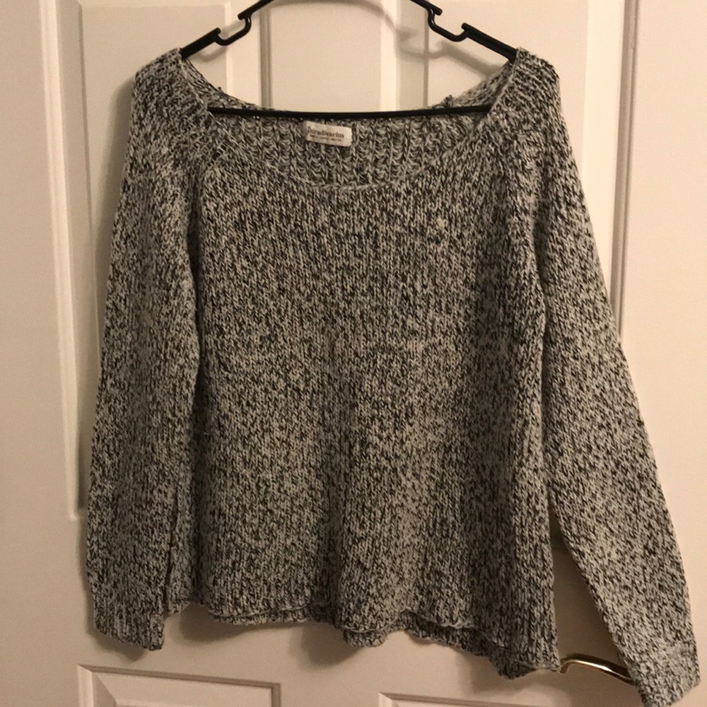 Speckled gray sweater